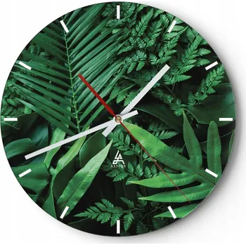 Hodiny Nástěnné hodiny do kuchyně 30x30 Exotika Skleněné hodiny do obýváku Loft Tiché