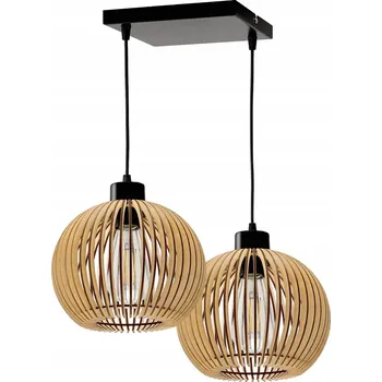 Závěsné svítidlo LED-ONE loft dřevo 2 světelné body patice E27