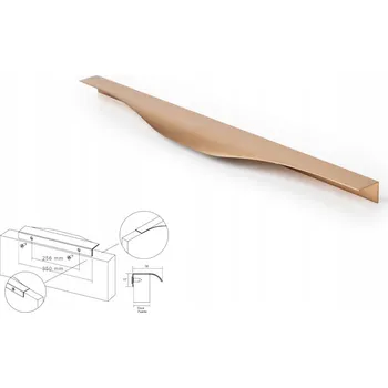 Nábytkové kování Nábytková úchytka VIEFE 0254/256 NOMA mosaz cava kartáčovaná, tloušťka čela