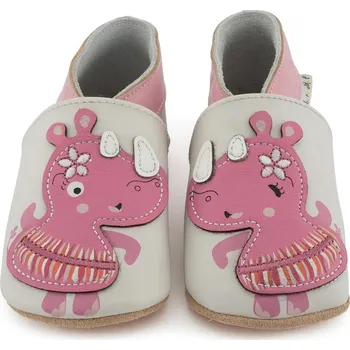 Capáčky LAIT ET MIEL Kožené capáčky s nosorožcem 3-4 roky Bílá 27-28