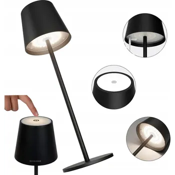 Lampička BEZDRÁTOVÁ STOLNÍ LAMPA SE 3 BARVAMI SVĚTLA LED 3000-6000K NABÍJECÍ
