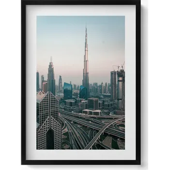 Obraz Dekorativní obraz v rámu do obýváku Moderní Dubaj z ptačí perspektivy 50x70 cm