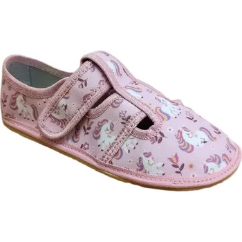 Dívčí bačkory Dětské barefoot bačkory KTR Raweks Zuzia 14 jednorožec Velikost boty: 32