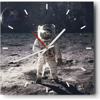 Hodiny Velké nástěnné hodiny 40x40 Abstrakce Skleněné tiché hodiny