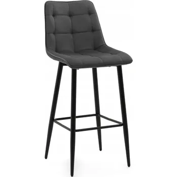 Jídelní židle BAROVÁ ŽIDLE ČALOUNĚNÁ VELUREM DO OBÝVACÍHO POKOJE JÍDELNY BARU MODERNÍ CHIC ŠEDÁ