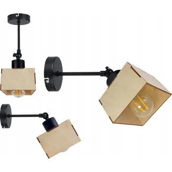 NÁSTĚNNÁ LAMPA otočná loft dřevo kelímek 1