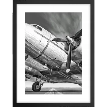 Obraz Obraz plakát v černém rámu do obýváku 30x40 foto plakát letadlo na zeď