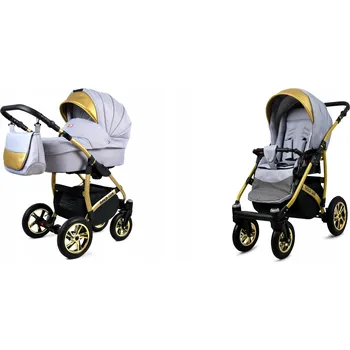 Kočárek Dětský kočárek 2v1 s korbou a sportovní sedačkou BabyLux GoldLux ALU