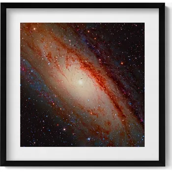 Obraz Dekorativní nástěnný obraz v černém rámu Kosmos galaxie a hvězdy 50x50 cm