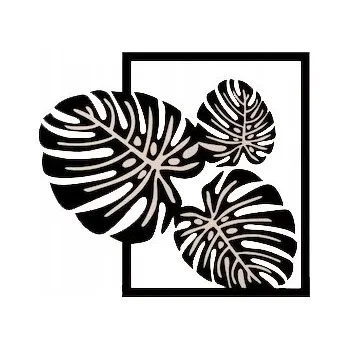 Obraz AŽUROVÝ OBRAZ NÁSTĚNNÁ DEKORACE 3D listy monstery M panel průměr 25 cm