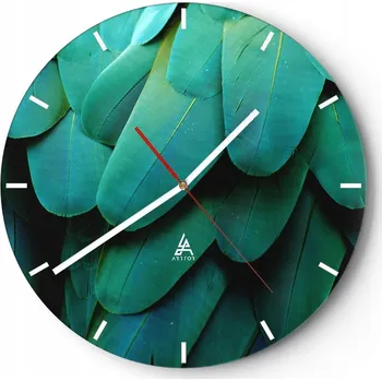 Hodiny Nástěnné hodiny do kuchyně 30x30 List Skleněné hodiny do obýváku Loft Tiché
