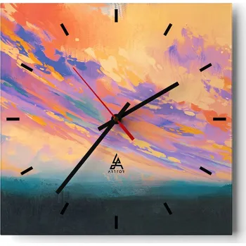 Hodiny Velké nástěnné hodiny 40x40 Abstrakce Skleněné tiché hodiny