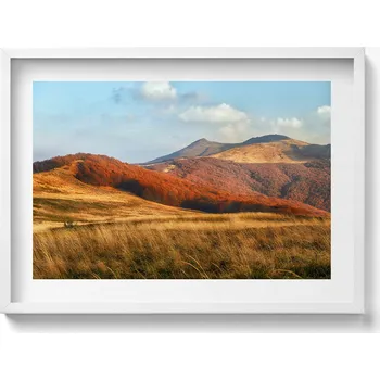 Obraz Dekorativní obraz v rámu na zeď do obýváku Krajina hor na podzim 70x50 cm