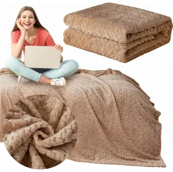 Přehoz na lůžko Deka 160x200 Přehoz na postel pohovku MIKROVLÁKNO plyšová ražba Gediz