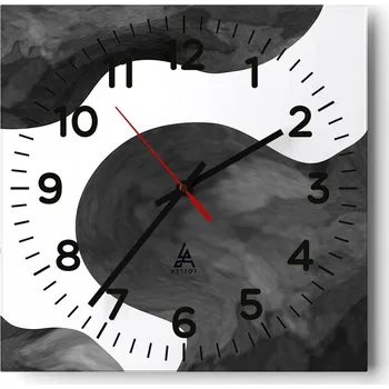 Hodiny Kuchyňské nástěnné hodiny 30x30 Abstrakce Skleněné hodiny do obýváku Moderní Tiché