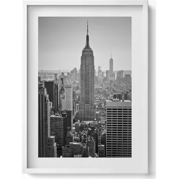 Obraz Obraz v bílém rámu nástěnná dekorace Pohled na mrakodrapy New York 50x70 cm