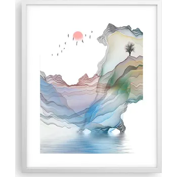 Obraz Obraz plakát na zeď v bílém rámu 40x50 abstrakce plakáty do obýváku