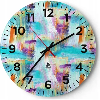 Hodiny Kuchyňské nástěnné hodiny 30x30 Abstrakce Moderní skleněné hodiny Tiché