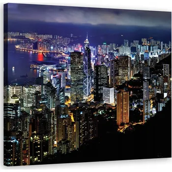 Obraz OBRAZ NA PLÁTNĚ Město v noci 50x50