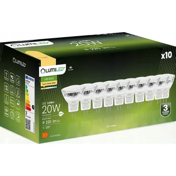 Žárovka 10x Žárovka GU5.3 Reflektor MR11 2,5W 220lm 3000K Teplá bílá 120° 12V LUMILED