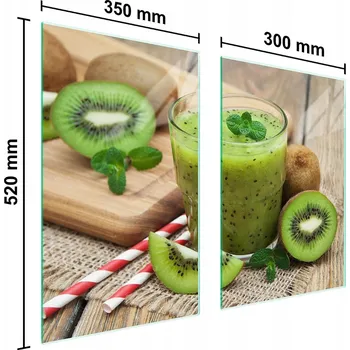 Kuchyňské prkénko SKLENĚNÁ OCHRANNÁ DESKA DO KUCHYNĚ 70x52 KIWI