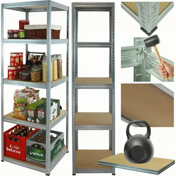 Dílenský regál Kovový regál skladový stojan pozink HELIOS 180x60x60cm 5 polic x 175kg ODOLNÝ