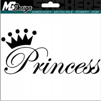 Samolepicí dekorace na vozidlo NÁLEPKA na auto okno PRINCESS KSIĘŻNICZKA 7x15