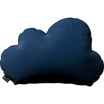 Polštář Žlutý polštář Tipi Polštář tmavě modrým obláček - sametový