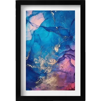 Obraz Dekorativní nástěnný obraz v rámu s grafikou loft Abstraktní vitráž 20x30 cm