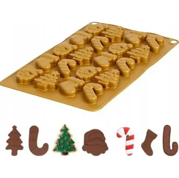 Nádoba na pečení Vánoční forma Silikonová forma na čokoládu 14 x 22 cm zlatá