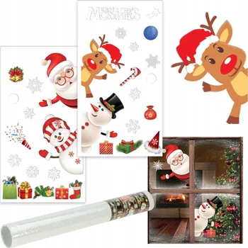 Vánoční dekorace VÁNOČNÍ NÁLEPKY NA OKNO VÝLOHU DEKORACE SVÁTKY Mikuláš VÁNOCE