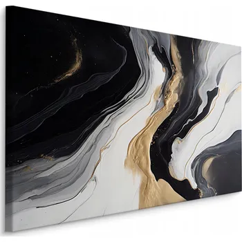 Obraz Obraz Na Plátně Do Ložnice Zlatá ABSTRAKCE Černo-Bílý MRAMOR 30x20