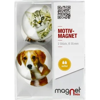 Dekorativní magnet Magnet Kočka/Pes kopule 3,5 cm op.2 ks MAGNET