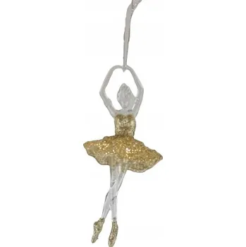 Vánoční ozdoba AKRYLOVÁ OZDOBA BALETKA ZLATÁ 17×8 CM VÁNOČNÍ