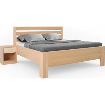 Postel Vysoká pevná dřevěná postel MATRIX 1, masiv buk