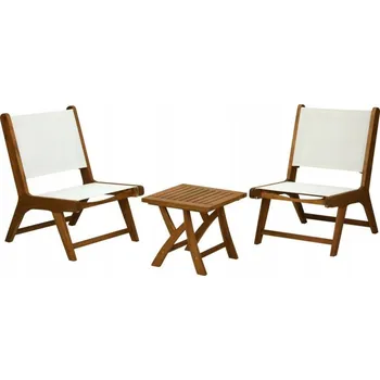 Sada zahradního nábytku dřevěná Progarden bílá 3 ks