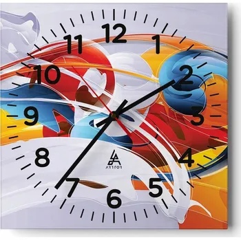 Hodiny Nástěnné hodiny do obýváku 40x40 Abstrakce Tiché hodiny Skleněné hodiny Bez hlučnosti