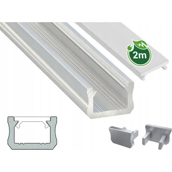 LED páska LED hliníkový profil eloxovaný Worthy-X + Kryt 2m