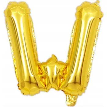 Balónek Fóliový balónek Písmeno "W" ZLATÝ zlatý 40 cm