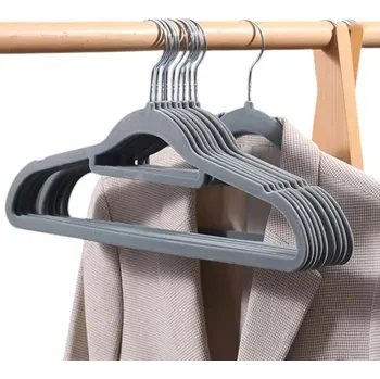 Věšák Věšák s háčkem Beautiona, sametový, šedý, 40 ks