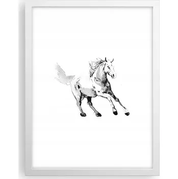 Obraz Obraz plakát v bílém rámu do obýváku 30x40 kůň foto plakáty na zeď