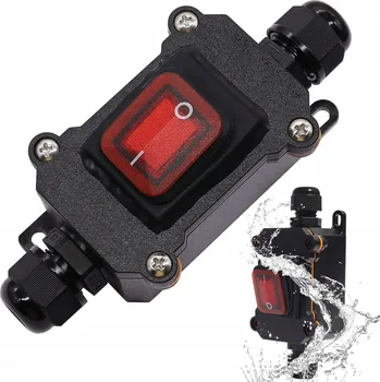 vypínač Kolébkový přepínač černý IP67 230 V 35 A 4-pólový 2-modulový