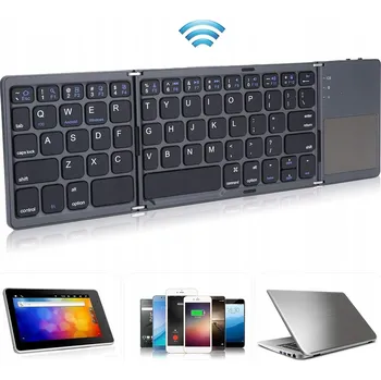 Klávesnice Membránová klávesnice černá, skládací, bezdrátová s touchpadem