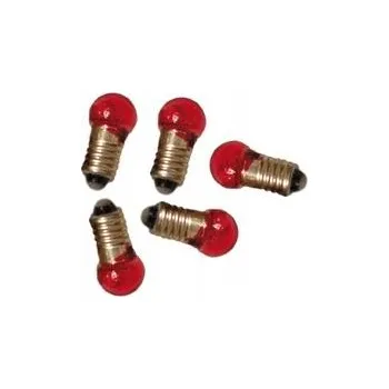 Žárovka 5 náhradních žárovek, červené, závit E10 - 3,5V