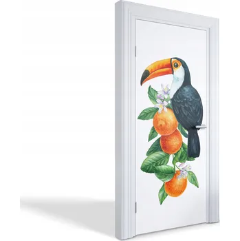 Fototapeta Samolepící nálepka na dveře skříně Tukan a pomeranče 95 x 205 cm