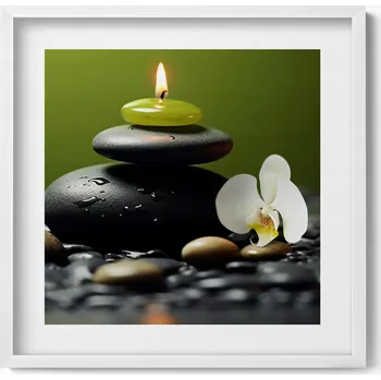 Obraz Dekorativní obraz v rámu do obýváku Zen relaxace příroda a kameny 50x50 cm