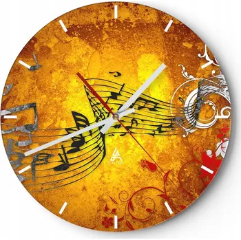 Hodiny Nástěnné hodiny do kuchyně 30x30 Hudba Skleněné hodiny do obýváku Loft Tiché