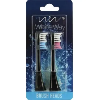 Elektrický zubní kartáček White Way WW Sonic Černé Hlavice k zubnímu kartáčku, 2 kusy