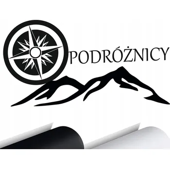 Samolepicí dekorace na vozidlo NÁLEPKA na auto Růže větrů CESTOVÁNÍ HORY 15x8 cm