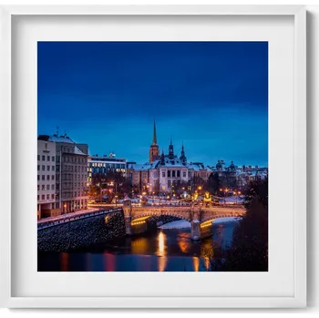 Obraz Obraz v rámu na zeď do obýváku Panorama Plzeň Česká republika 50x50 cm